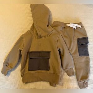 Olive & Scout 18-24 month Tan and Charcoal Jogger Set